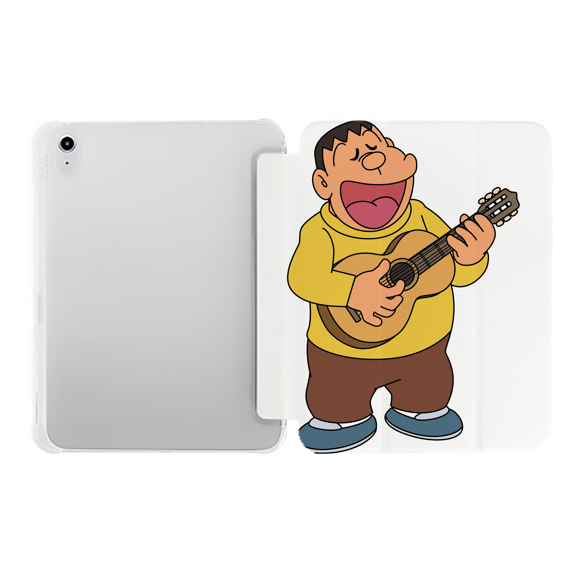 （画像用） ドラえもん 剛田武 Doraemon Gouta Takeshi IPad ケース ペン収納付き 三つ折りスタンド PUレザー×シリコン 対応機種9.5/10.5/10.9インチ